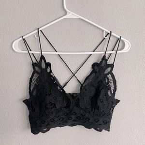 Free People Adele Black Lace Bralette